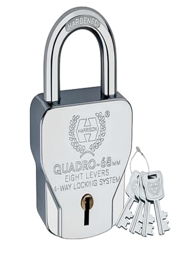 Harrison Padlocks/Square Padlock 68mm 8 Lever with 4 Keys QUADRO-5560 Pack of 1/ Padlock, Padlocks, Locks for Home, Locks for Main Door, gate Lock - Image 3